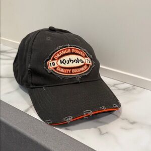 Kubota "Orange Power" distressed-style baseball cap